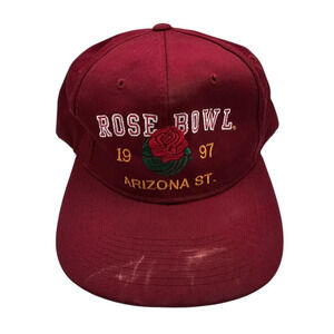 Vintage 1997 Rose Bowl Arizona State Snapback Baseball Hat Red